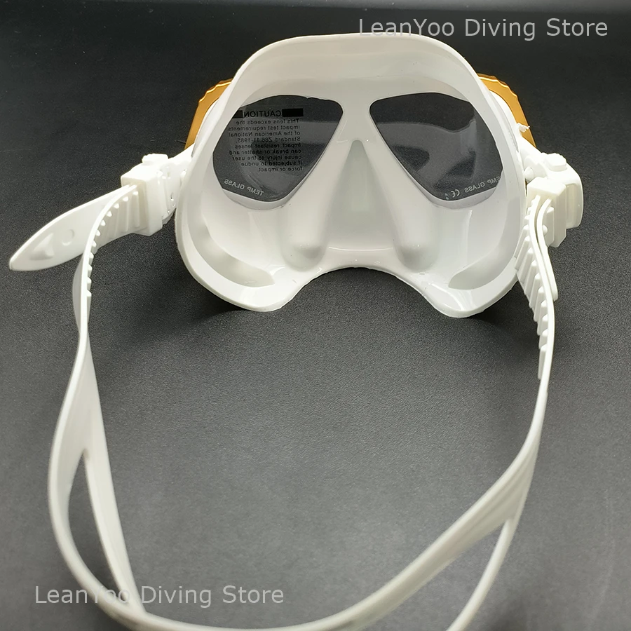 قناع غوص بإطار من سبائك الألومنيوم الفاخر، نظارات غوص منخفضة الحجم مع حزمة أنبوب الغطس الرطب من السيليكون في صندوق بسحاب أسود #2