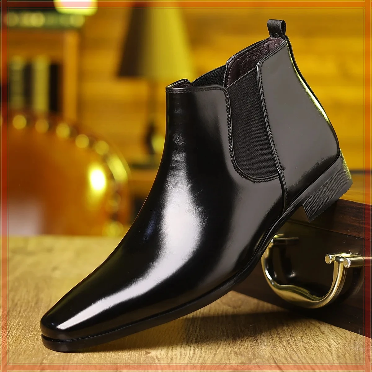 

Men Boots 2025 Spring Leather Chelsea Boots Designer Business Dress Shoes for Men Fashion Non-slip Ankle Boots Botas Para Hombre