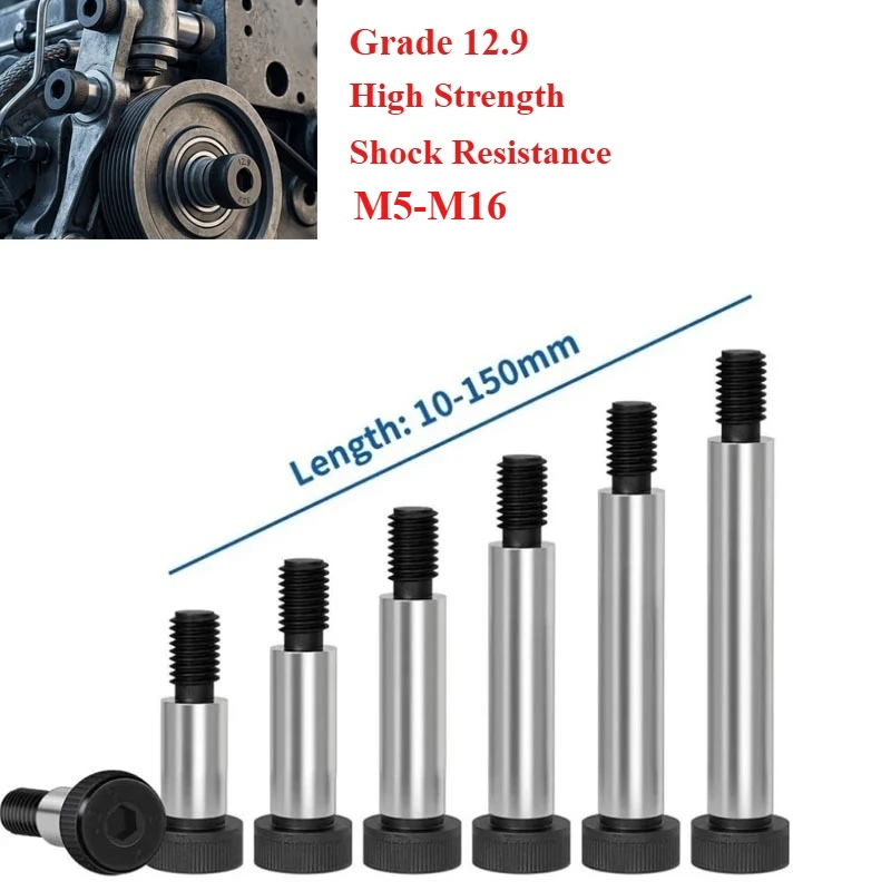 

1-5Pcs12.9 Grade High Strength Steel Hexagonal Socket Screw with Equal Height Screw Shoulder Limit Bolt M5 M6 M8 M10 M12 M16 M20