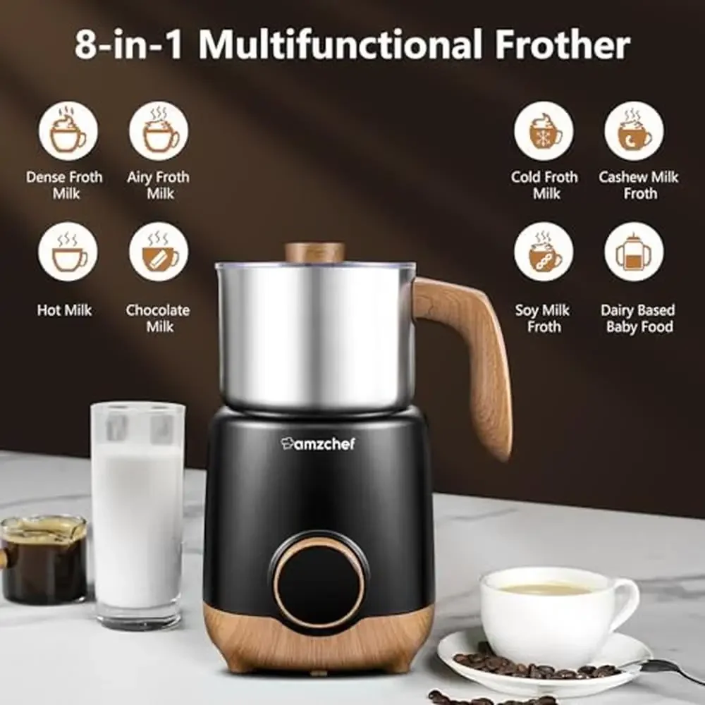 Automatic Milk Frother and Steamer 550W 21oz Split Stainless Steel Latte Maker Cold Hot Chocolate Soy Cashew Baby Food Rapid