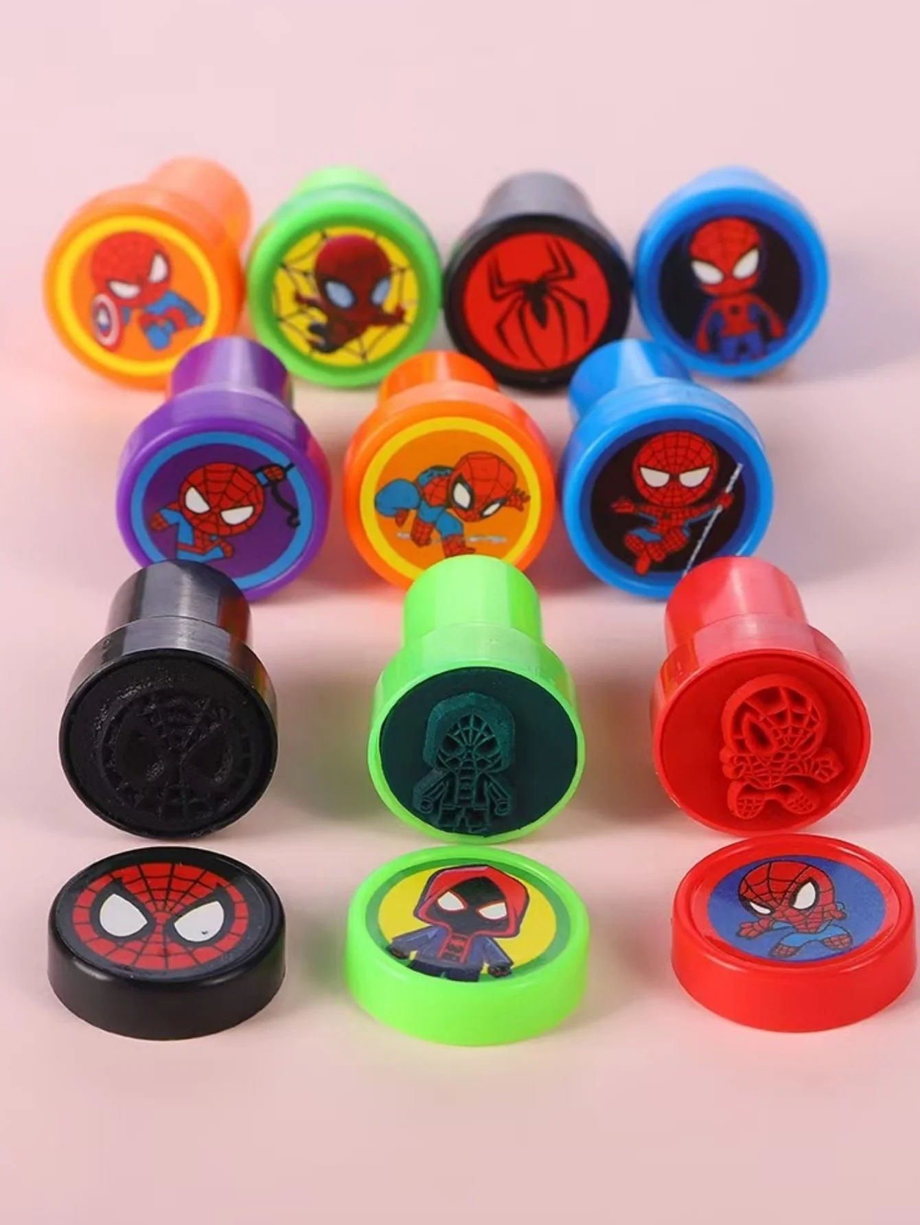 12pcs Mickey Spider-Man Cartoon Cute Reward Seals Perfect for DIY Scrapbooking Diary Decor And School Projects