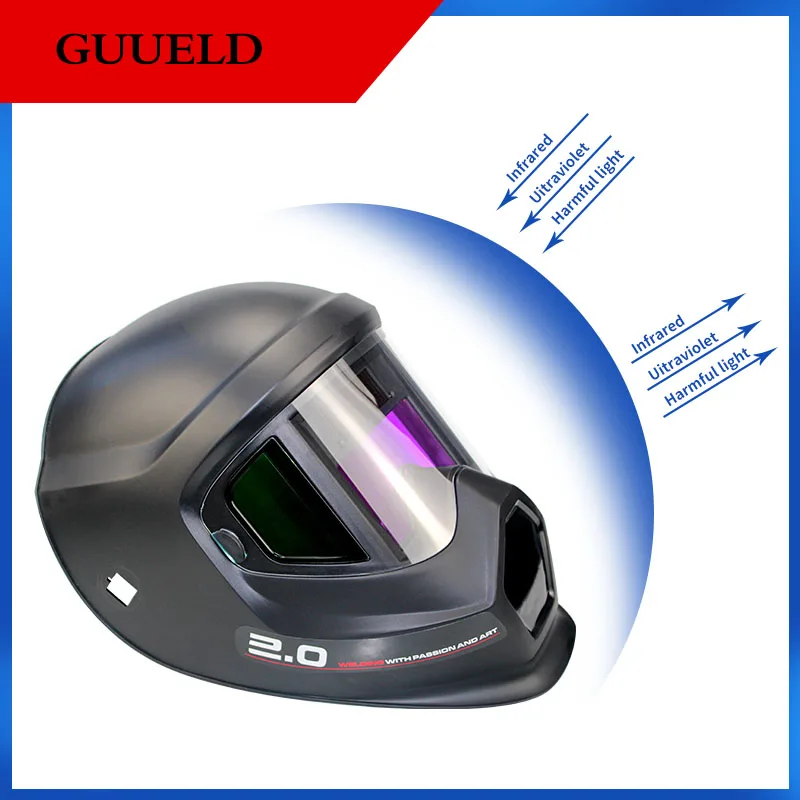 2022 New Big View 360° with Side Window DIN9-DIN13 Welder Mask True color Welding Helmet