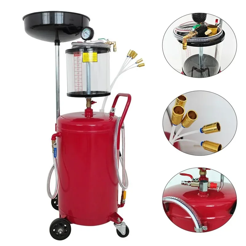 80L Pneumatic Oil Pump with Measuring Cup Waste Oil Collector with Dual Purpose for Oil Extraction and Waste Recovery