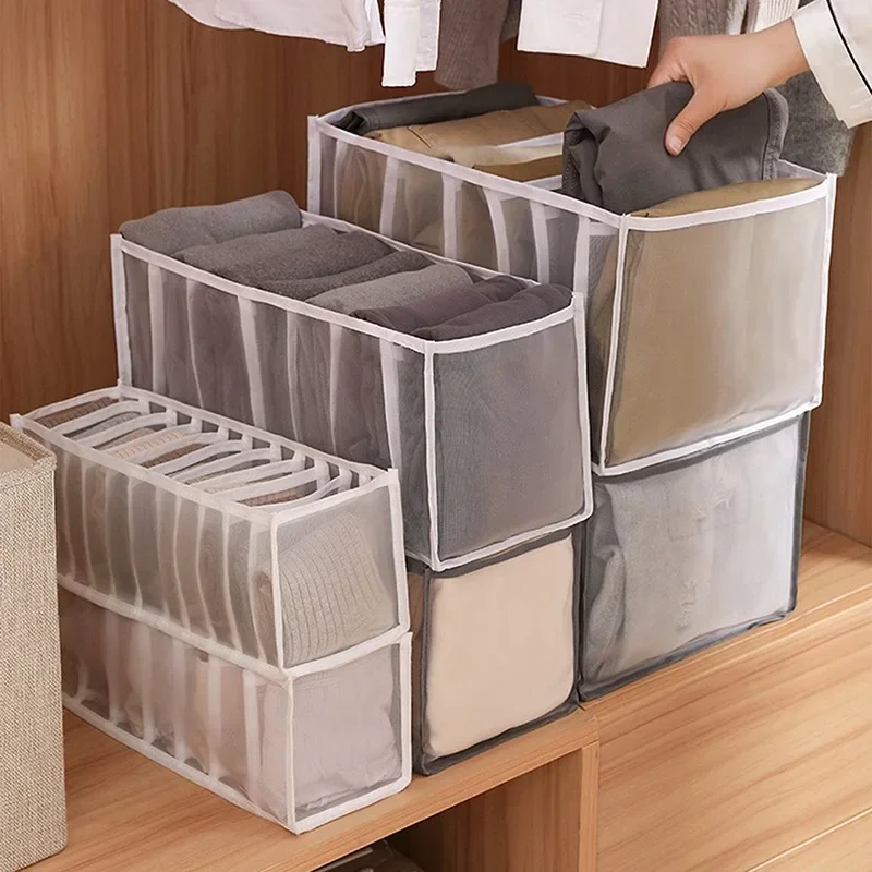 7 Grids/9Grids Jeans T-shirtt Closet Wardrobe Drawer Shirts Pants Organizers Storage Box Trousers Clothes Artifac