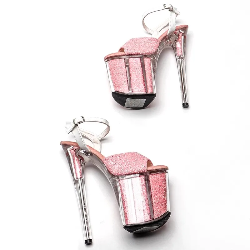 Fashion 20CM/8inches Glitter Upper Plating Platform Sexy High Heels Sandals Pole Dance Shoes 292