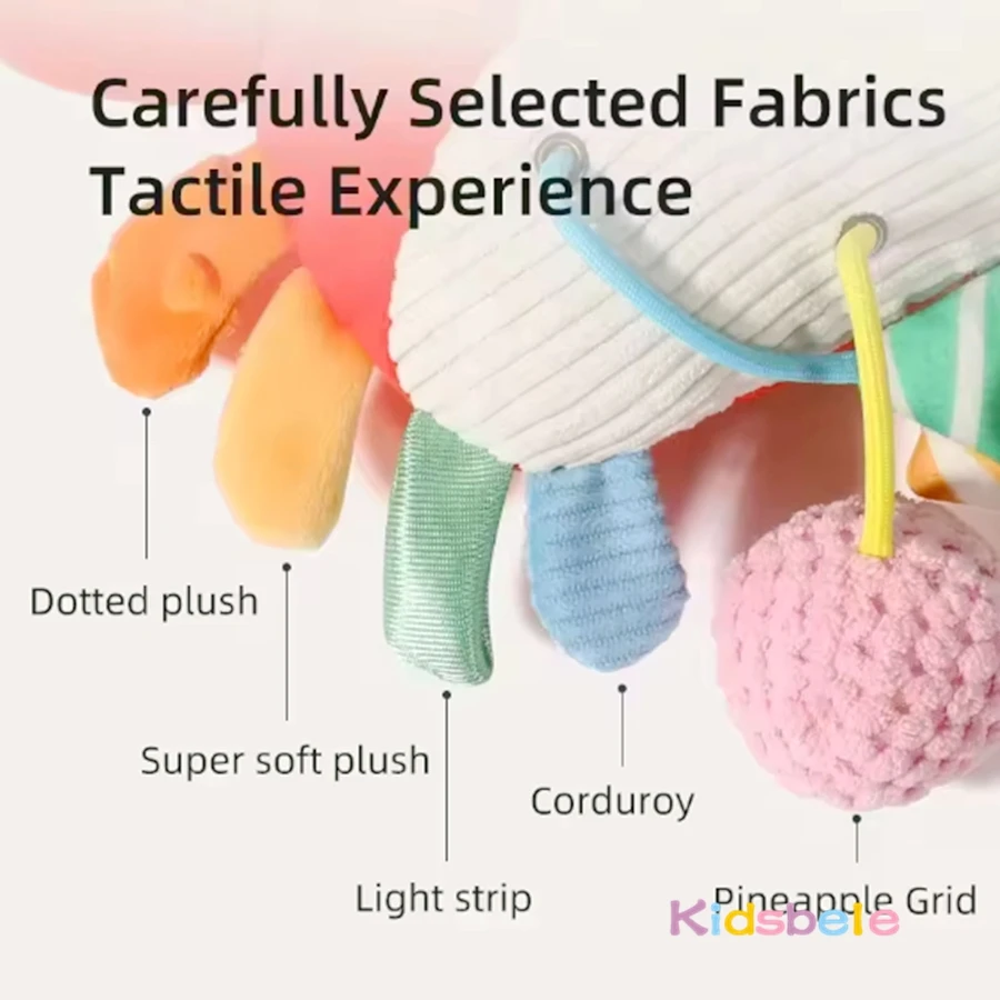 Christmas Decoration Baby Plush Toy Montessori Newborn Crib Bed Around Toy Crab Shape with Teether Rattle Sound Mirror Baby Toy