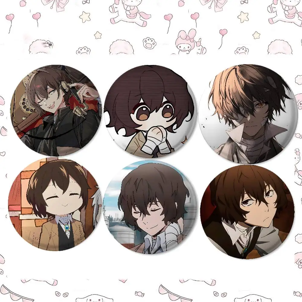 O-Osamu Dazai Badges Tinplate Soft Button Pin Brooch Metal Badge Custom Jewelry Accessories Hat Bag Lapel