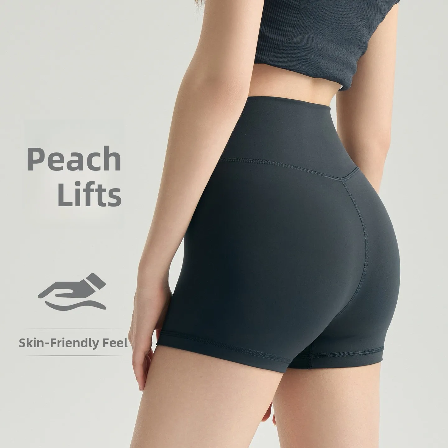

High-Waist Skin-Friendly Yoga Shorts Women's Fitness Pilates Shorts Tummy Control Butt Lifting Sports Wear Breathable Quick-Dry