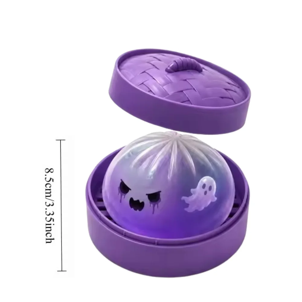 Neues Halloween-Geister-Knödel-Spielzeug, weiches, langsam rückfederndes Squishy-Spielzeug, Fidget-Dampfbrötchen, Squishy-Knautschspielzeug