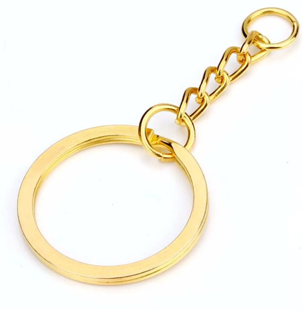 20Pcs Split Key Chain Keyring Silver-Plate Golden Color Metal Keychains Rings Parts Wit