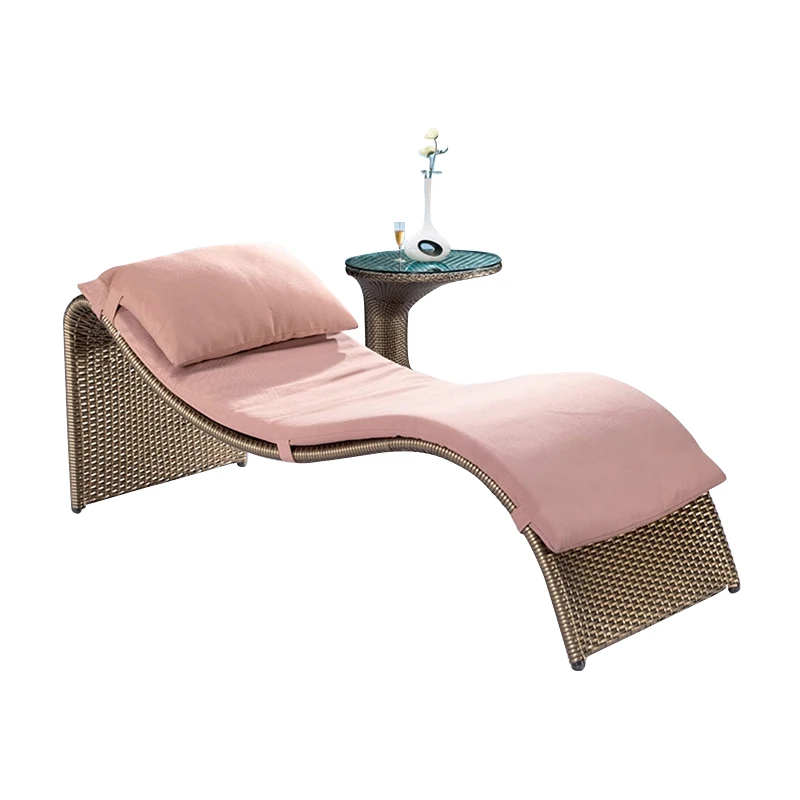 Mobili in Rattan letto da esterno spiaggia piscina lettino Patio balcone sedia in Rattan terrazza per il tempo libero divano letto all\'aperto