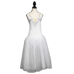 White Tutu Performance Costume Girl Little Swan Dance Gauze Skirt Light Blue Puffy Gauze Skirt Tutu Skirt Performance Dress