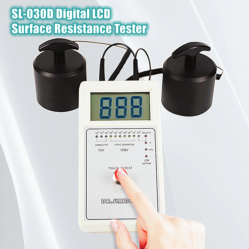 

Digital LCD Electrostatic Field Meter SL-030B Heavy Hammer Surface Resistance Tester Anti-static Ability Tester