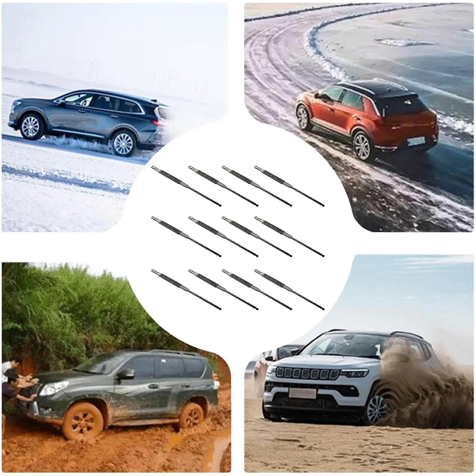 

Цепи противоскольжения для шин, 12 штук, регулируемые, многоразовые, эластичные, для крепления колес автомобиля, для холодной погоды