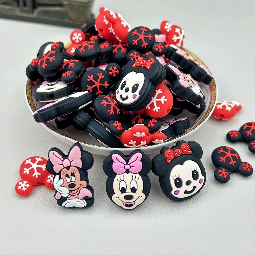 50pc Cartoon Mini Silikon Perlen DIY Nippel Kette Perle Stift Perle Schmuck Zubehör Fokus Perle Lebensmittel qualität Silikon für Babys pielzeug