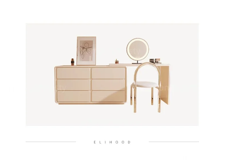 

Modern Fashion Dressing Table Inline Corner Vanity Table Free Combination Bucket Vanity Cabinet Bedroom Furniture