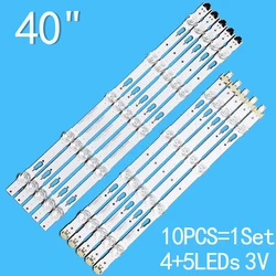 100% New 10pcs/Kit LED strips for SAMSUNG TV UE40KU6000KXXC UE40KU6000KXXU UE40KU6000KXZF UE40KU6000KXZT BN96-39655A BN96-39656A