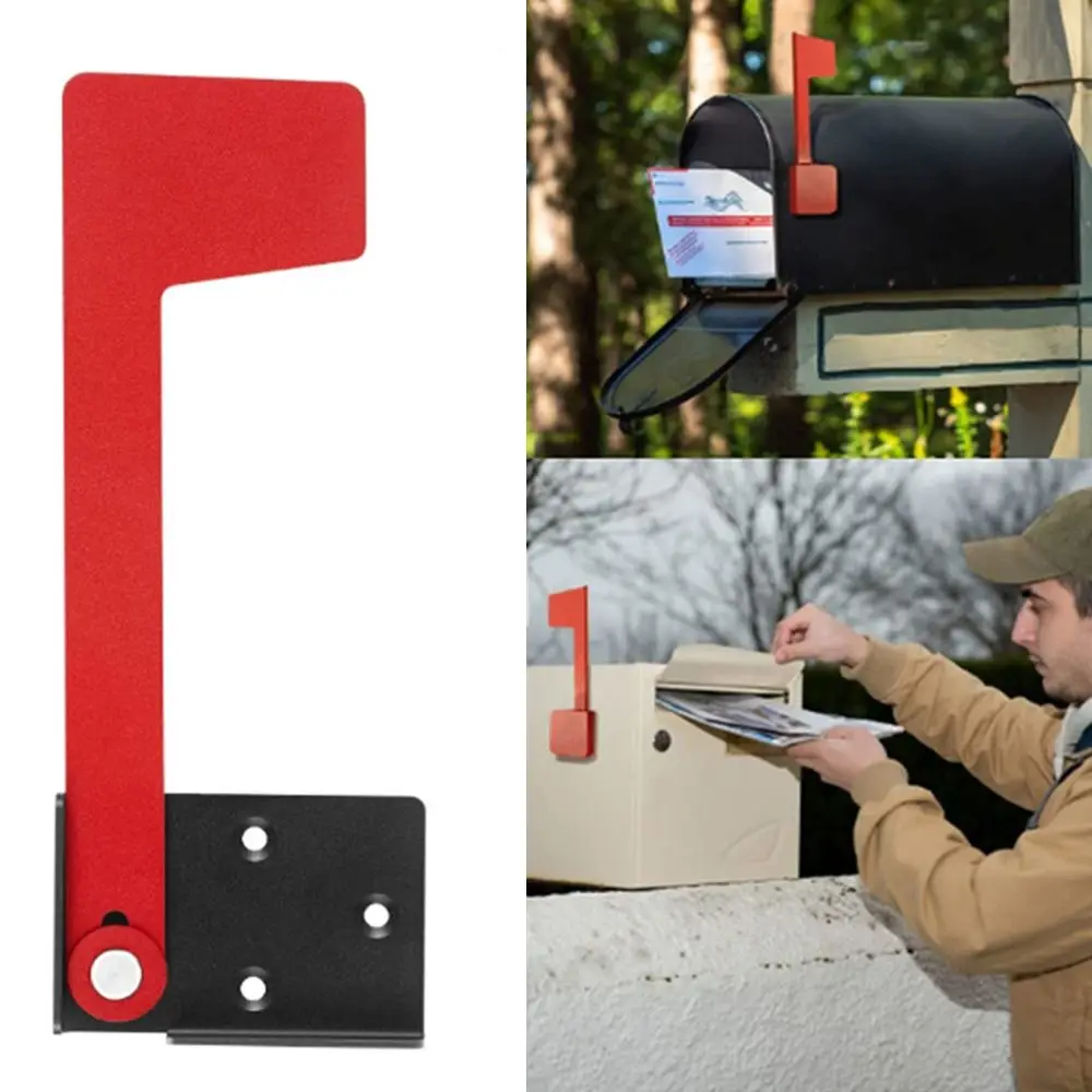 Universal Red Mailbox Flag Metal Length: 19cm Postbox Sign Wall-Mount Easy To Install Replacement Kits