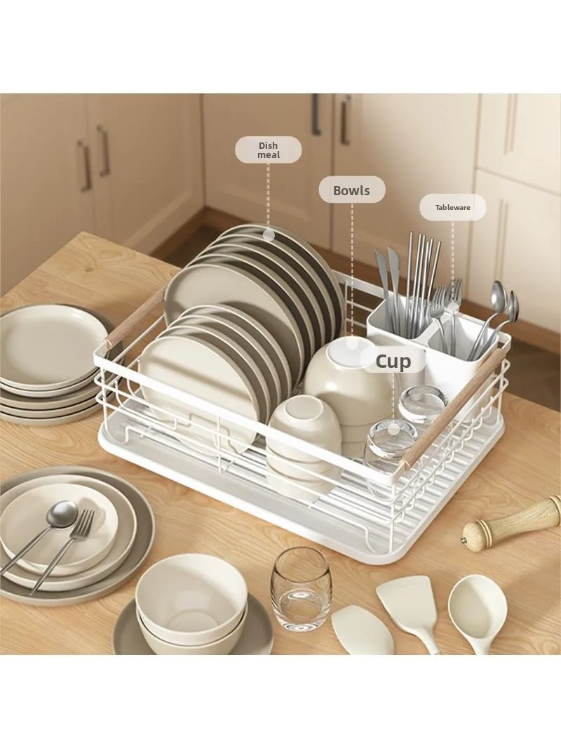 

Double Layer Kitchen Ra Di Drainer Utensil Storage Metal Iron Artistic Bowl Di Holder Kitchen Storage elf