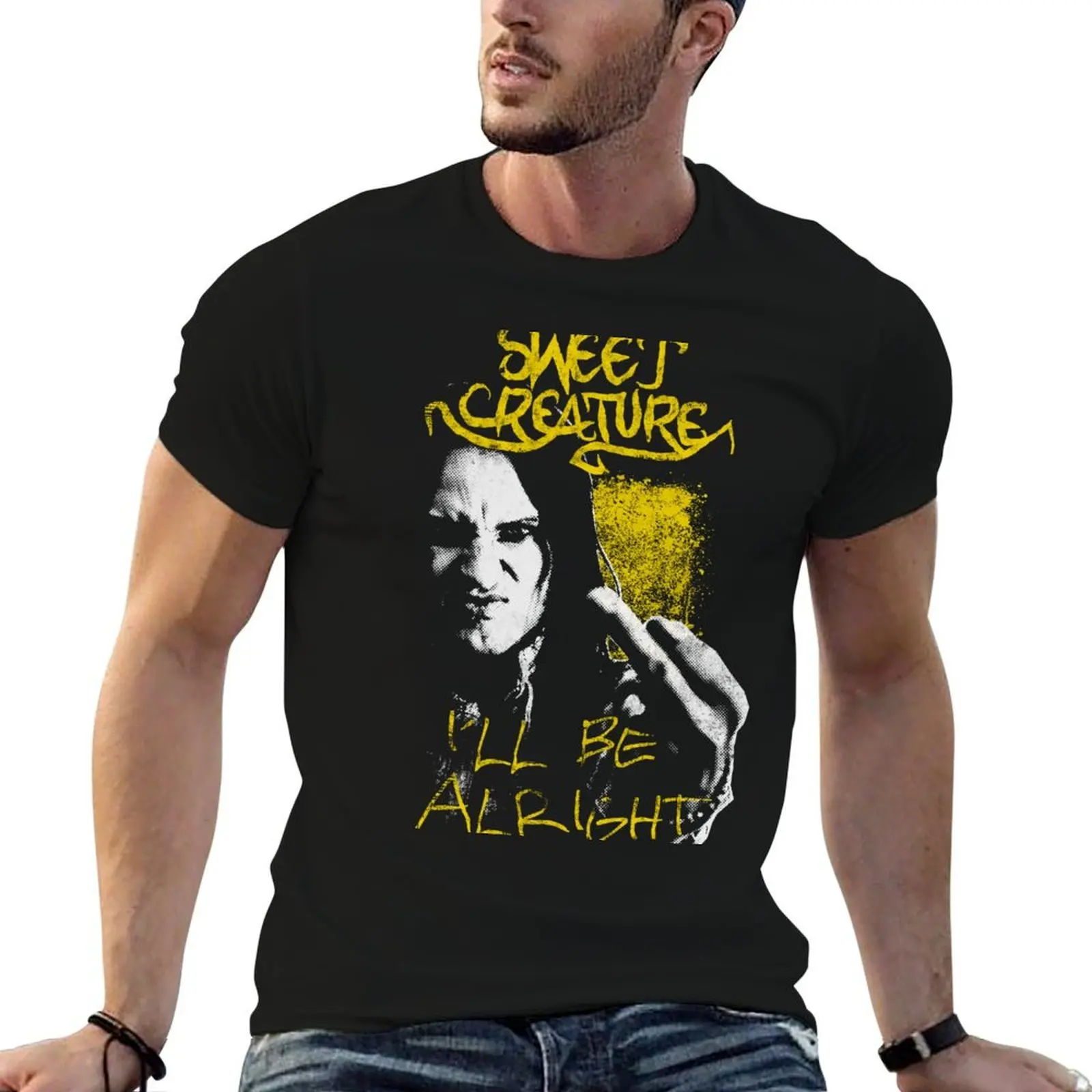 Sweet Creature Band - I'll be alright Black T-Shirt anime stuff customizeds mens fashion