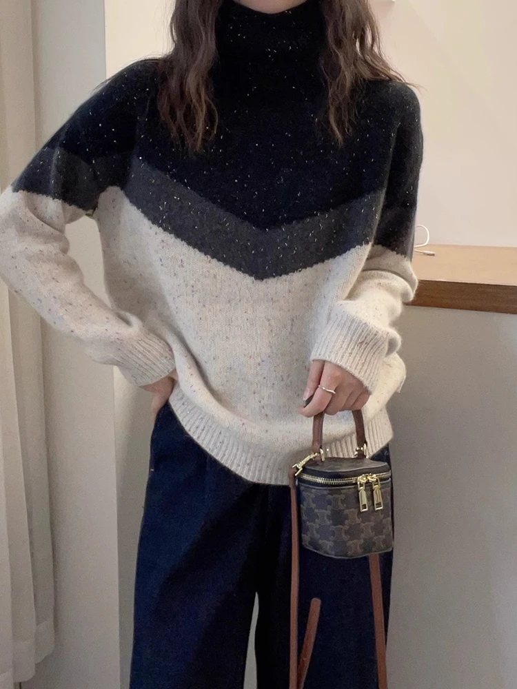 

Тяжелый вязаный свитер Camere, женский длинный свековый свитер Ne, удобный, осенне-зимний, модный, для поездок на работу, Sle Faion