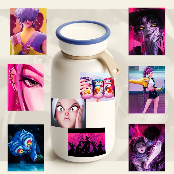 50 قطعة من ملصقات K-pop Demon Hunters HUNTR/X ملصقات جرافيتي للفيلم كوب ماء ملصقات زخرفية مقاومة للماء #6