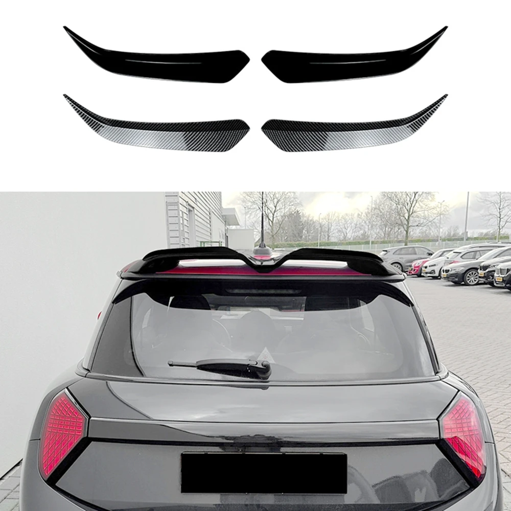 FOR BMW Mini Cooper S JCW J01 F65 F66 2024+ Glossy Black 1 Pair For Oettinger Roof Spoiler Extentions Flaps Rear Wing
