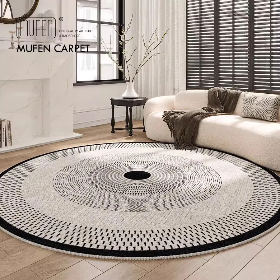 Round Living Room Carpet Bedroom Bedside Sofa Carpets High Density Short Pile Non-slip Floor Mat Large Area Home Decoration Rug