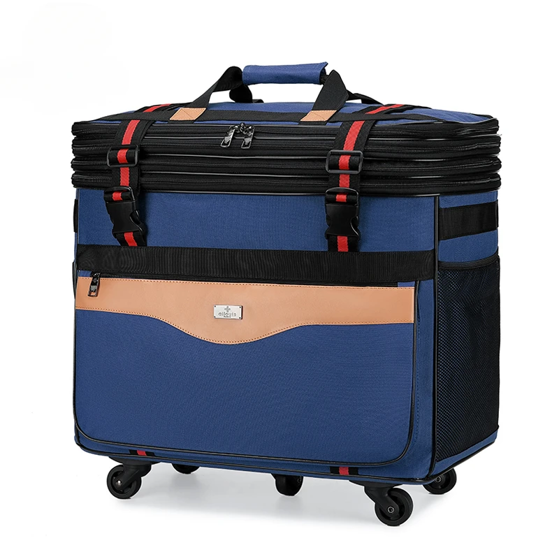 New Oxford Cloth Large Capacity Rolling Luggage Bag Folding Trolley Suitcase Travel Bag Abroad To Study Lightweight Luggage