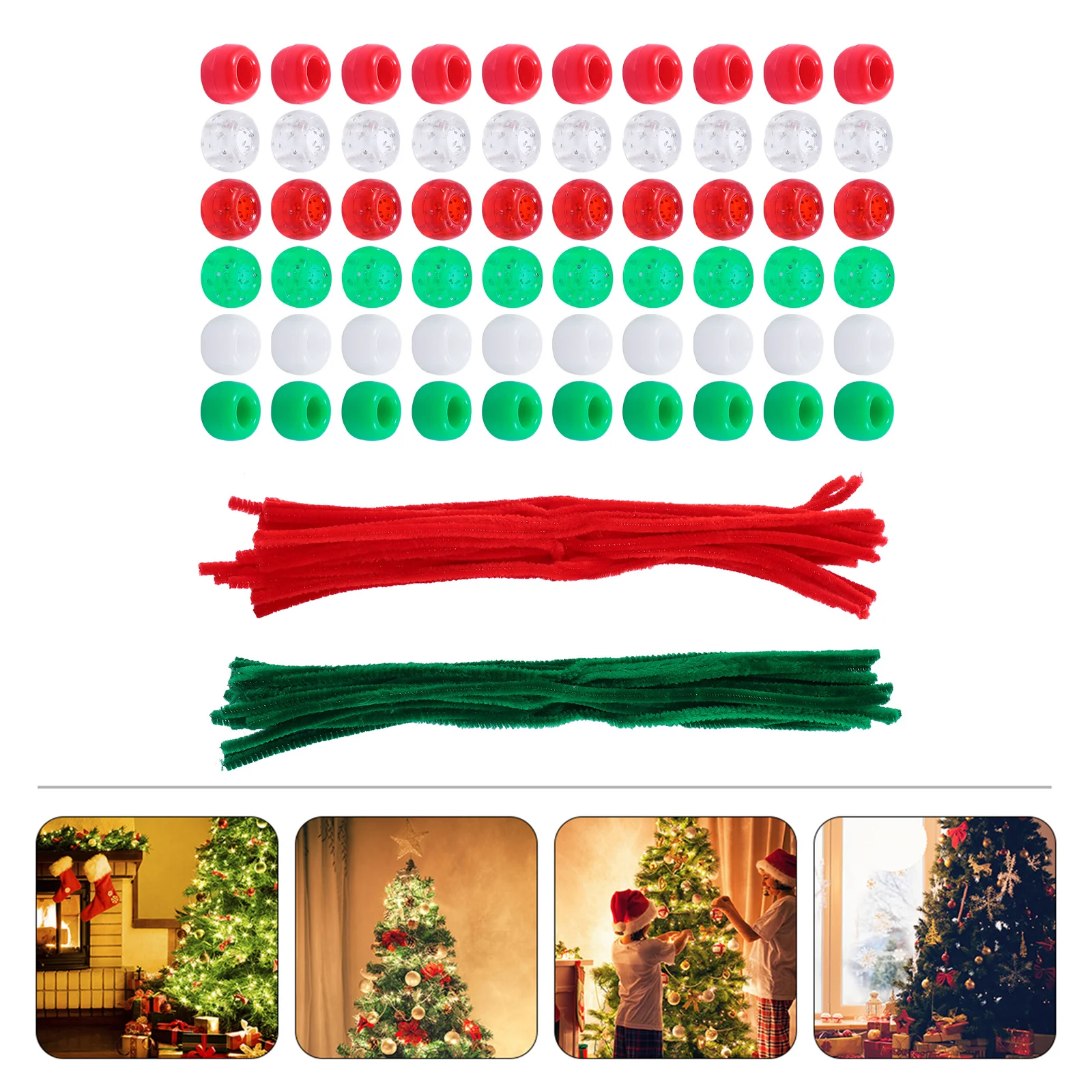 

1250 Pcs Christmas Beads Accessories Jewelry Making Plastic Beaded Material
