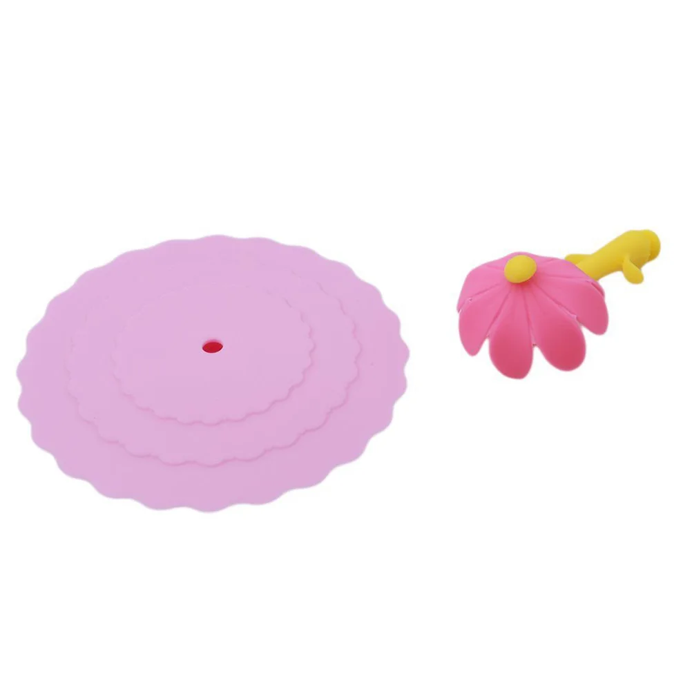 

5Pcs Leak Proof Silicone Cup Lids Sunflower Shape Reusable Airtight Suction Seal Covers for Home Office Cup Lid Cover