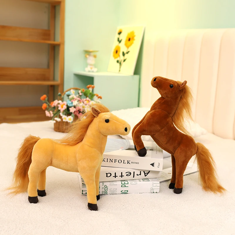 

20/30cm Simulation Horse Plush Toys Cute Stuffed Animal Horse Doll Soft Realistic Horse Toy Kids Birthday Gift Home Decoration