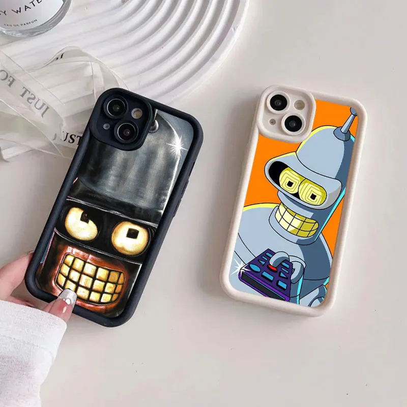 Futuramas Robot Bender Soft Silicone Phone Case For Apple iPhone 12 13 Mini 11 14 15 16 Pro Max 7 8 Plus