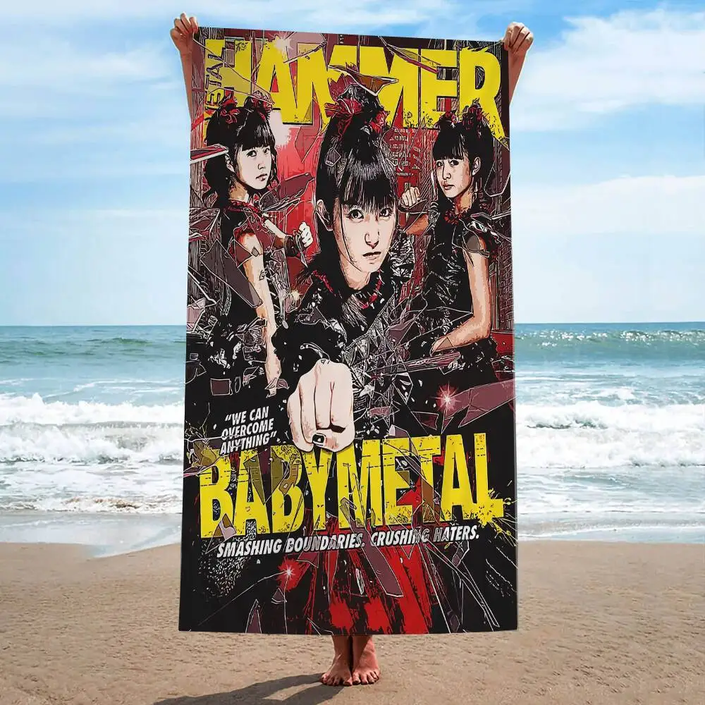 Japanese Band B-BABYMETAL Beach Towel Colorful Bath Towels for Girl Microfiber Quick Dry Custom Sand Free Beach Yoga Gym Pool
