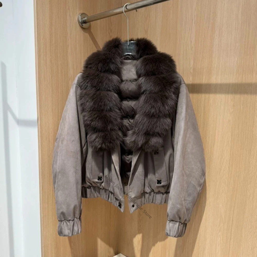 Ladies Cropped Winter Down Jacket Chilly Climate Duck Down Padded Casual Cozy Outerwear for Day‑to‑Day Trendy Fashion Looks