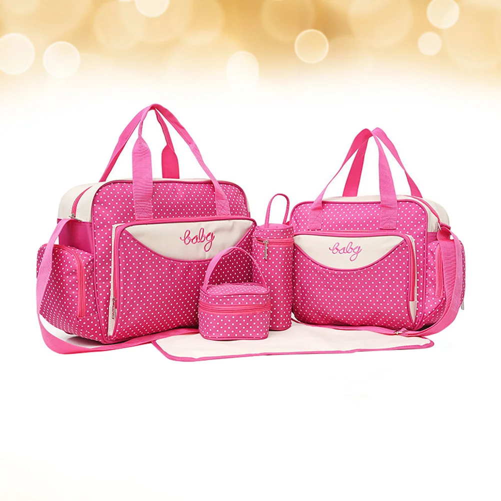 مجموعة واحدة من حقيبة حمل الأم متعددة الوظائف باللون الأزرق ذات سعة كبيرة حقيبة كتف خفيفة الوزن حقيبة أطفال للعمل المدرسي والسفر والتسوق