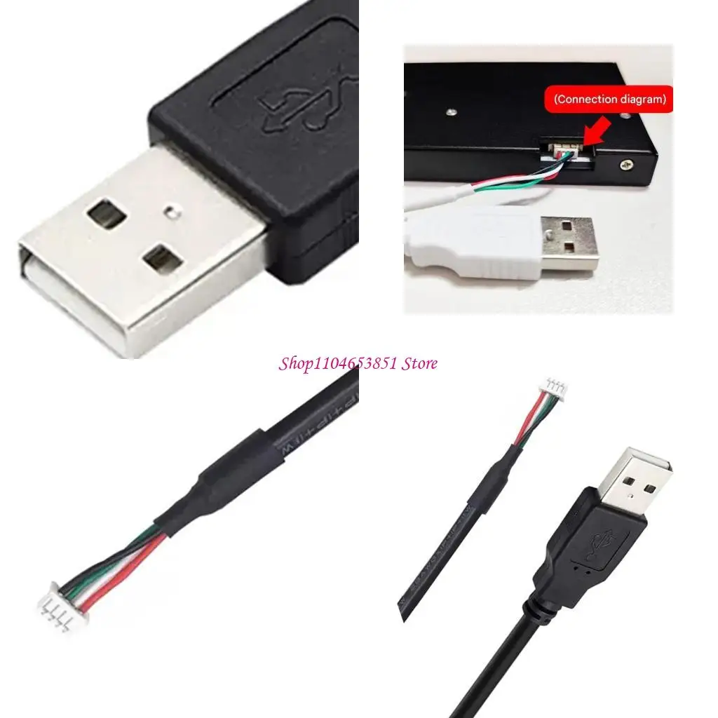 Auxiliary Display USB Cable, 1.5 m USB-A to MX1.25 4-Pin Cord for Data, Power, and Organized Rear Cable Routing Projects