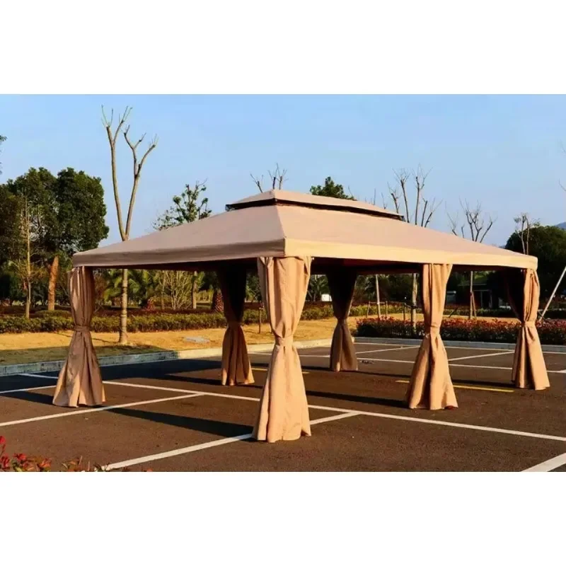 All Weather Garden Outdoor Pavilion Metal Double Roof