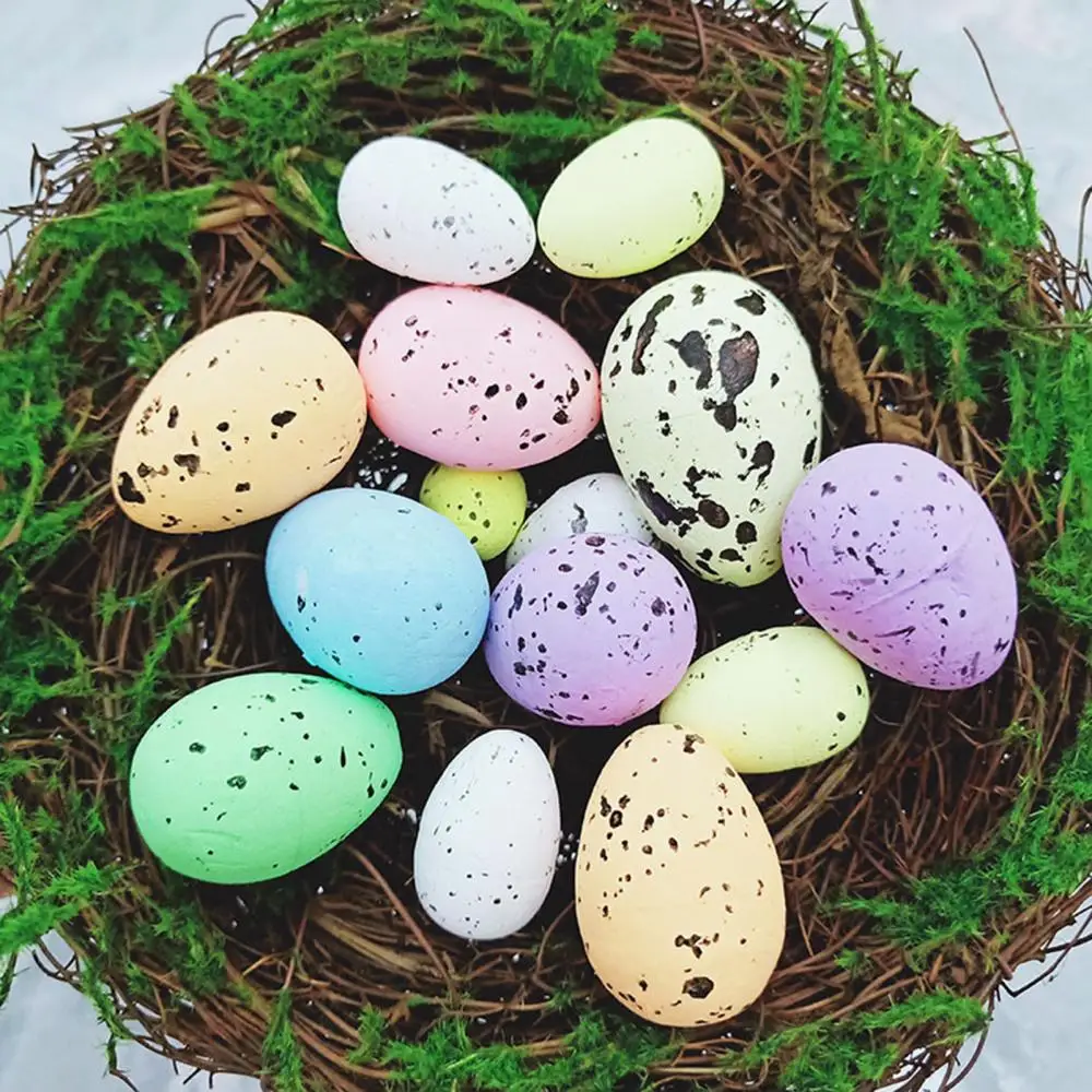 Festive Easter Eggs Hollow Foamy Skin-friendly Happy Easter Eggs Decor  Bird Eggs Thick