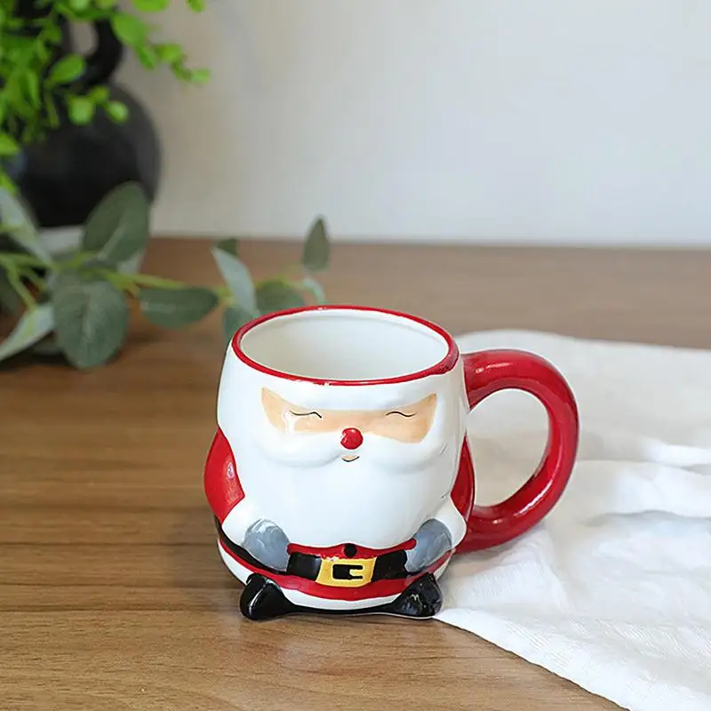 350ml Santa Claus Mugs 3D Ceramic Santa Claus Animal Coffee Mug Beverage Cup Christmas Gifts Keepsakes Temperature Resistant