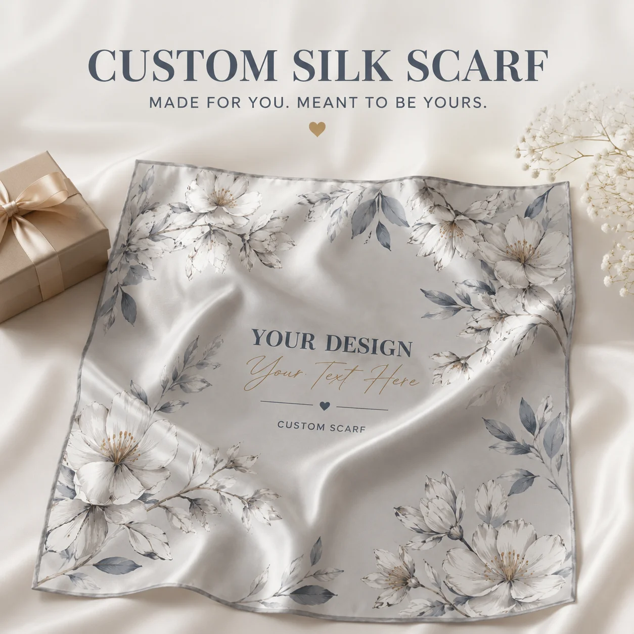 

Personalized Photo Silk Scarf Custom Picture Scarf Memory Gift for Mom Wife Friend Birthday Anniversary
