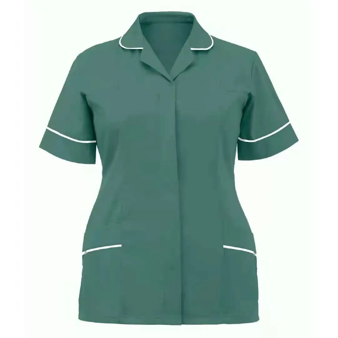 Enfermeira esfrega uniformes médicos assistente dental workwear colthes cirúrgicos salão de beleza pet hospital camisas de enfermagem estiramento ht025