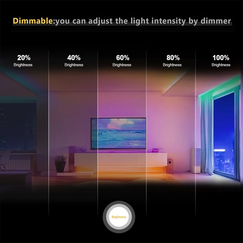 Bande lumineuse LED RGB FCOB, 576 diodes/m, haute densité, Flexible, variable, éclairage en corde colorée pour décoration de chambre, dc 12V 24V