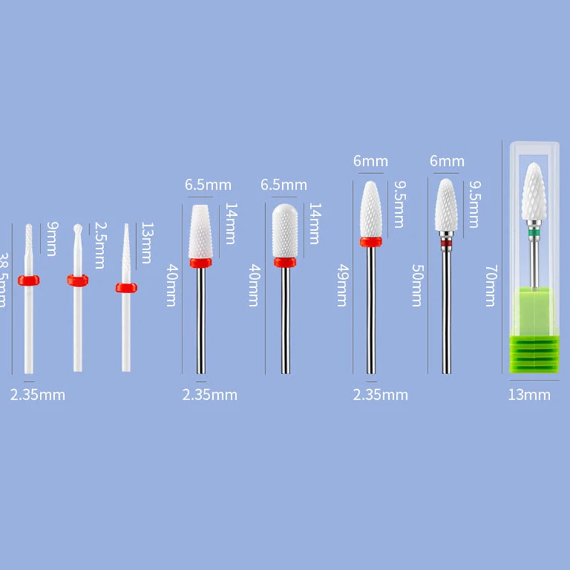 Broca de cerámica de tungsteno para uñas, cortador de fresado para manicura y pedicura, limas de uñas, accesorio de equipo de arte de uñas, 1 unidad