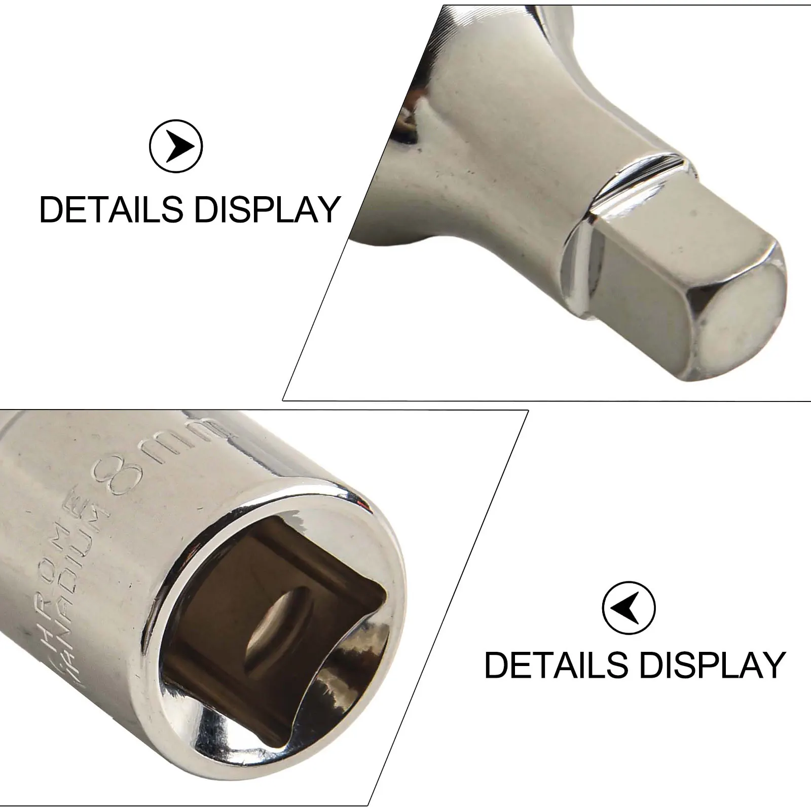 40X19X8MM Standard S8 Drain Screw Wrench Chrome Vanadium Steel Wrench Drill Engine Oil Release Extended S8 Socket