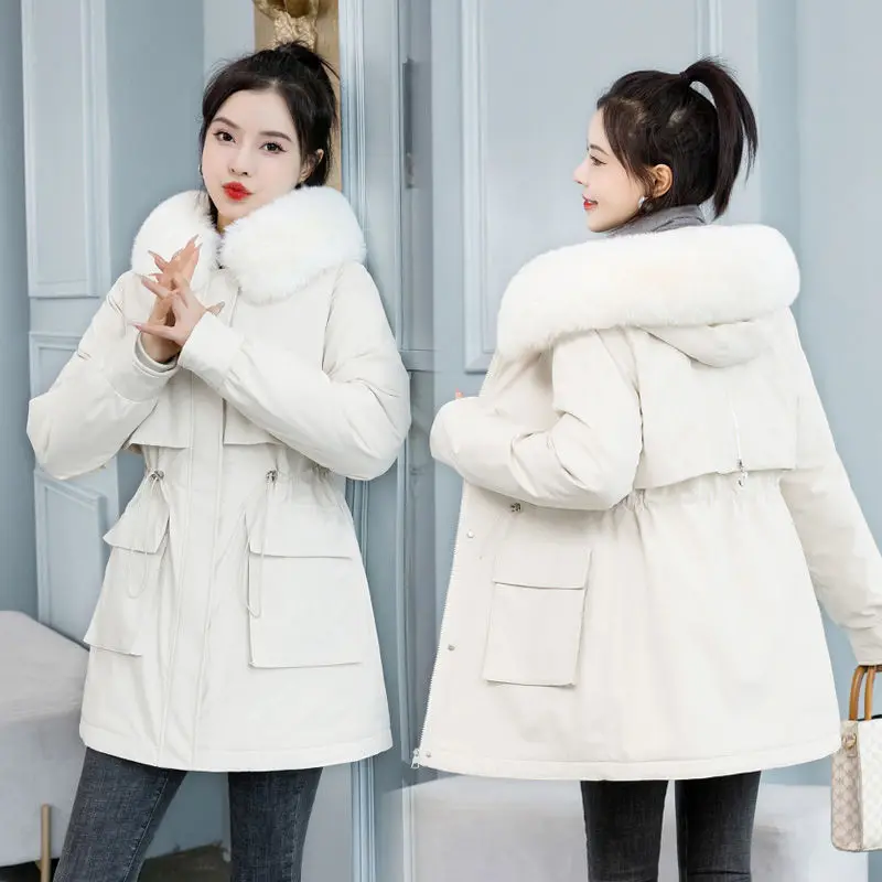 2024 New Winter Jacket Women\'s Hooded Parkas Thick Warm Fur Lining Long Parka Female Three Ways To Wear Distachable Coat Outwear