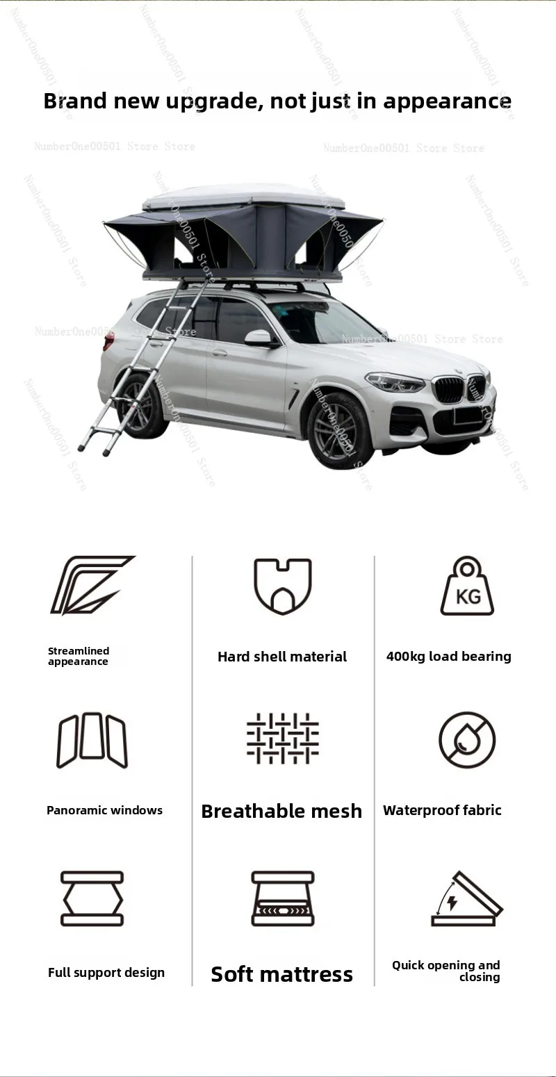 Automatic folding hardtop roof tent for car SUV off-road pickup outdoor camping self-driving travel​