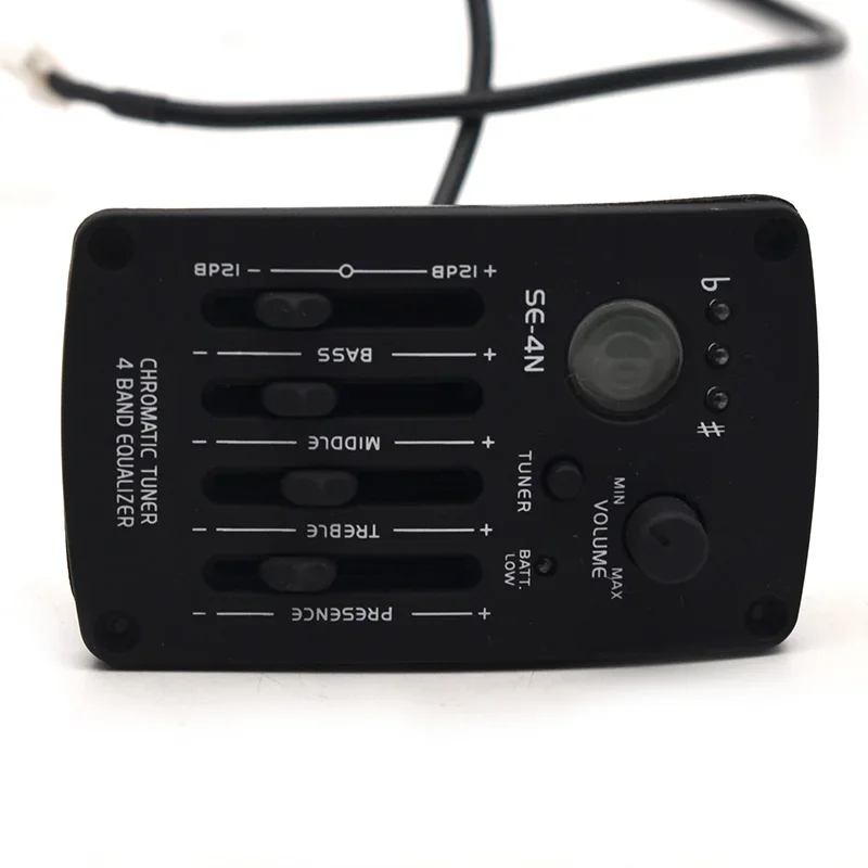 SE-4N Preamplificador de guitarra acústica EQ de 4 bandas con sintonizador de procedimiento Digital redondo ecualizador pastilla de guitarra aceite