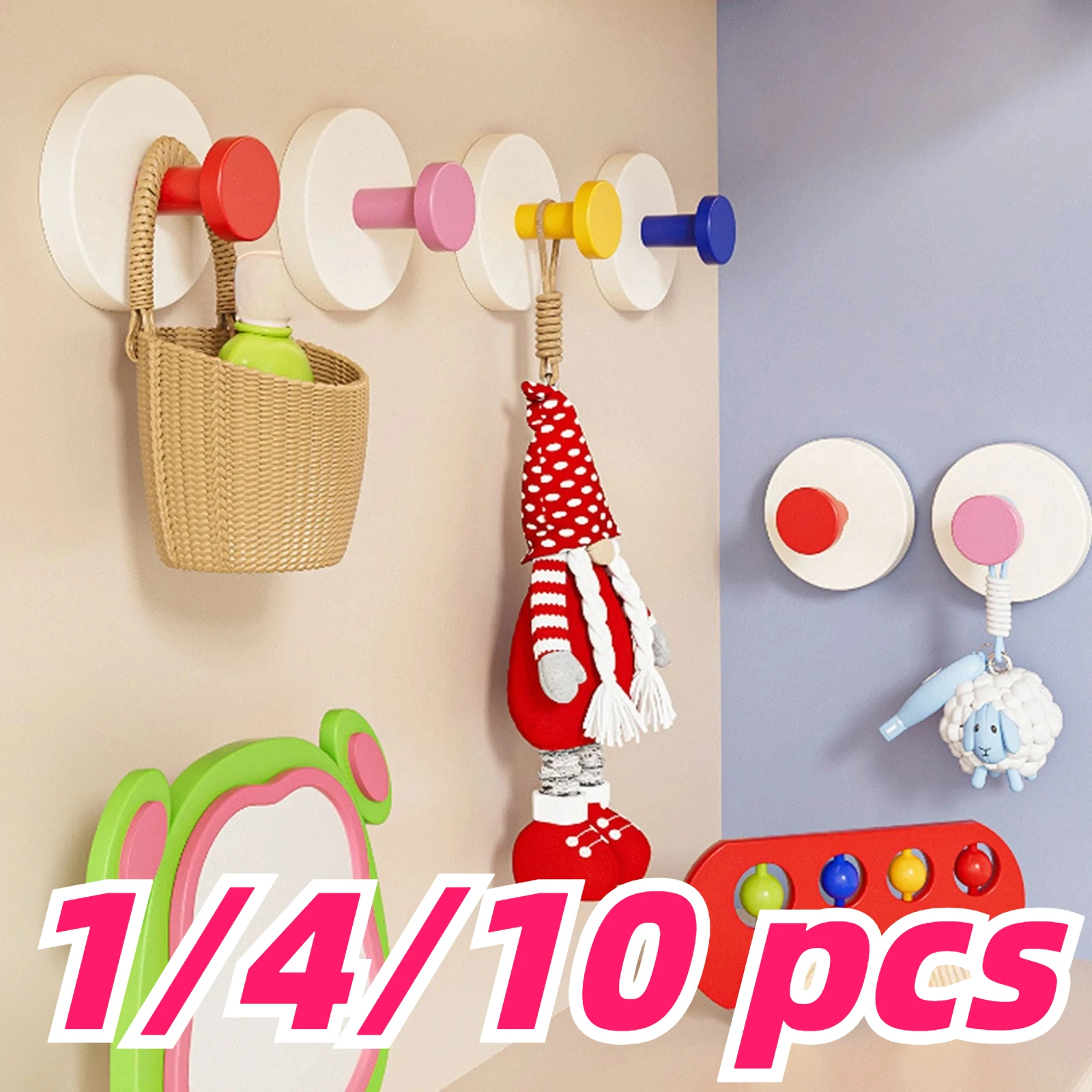 Entrance Suction Cup Hook Strong Adhesive Non Perforated Door Clothes Hanging Key Placement Hat Placement Load-Bearing Hook
