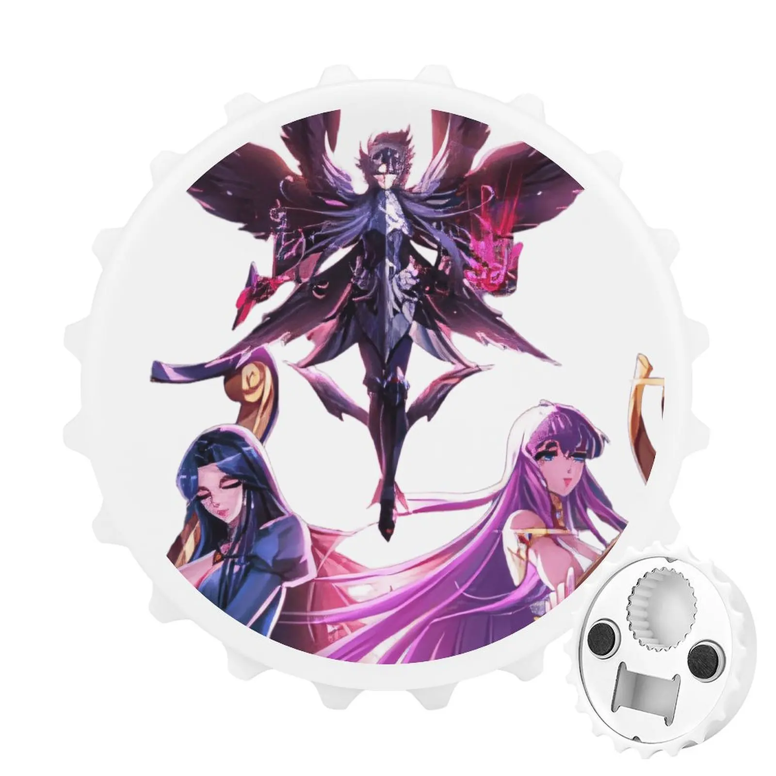 

Refrigerator Magnet Bottle Opener Magnetic Attraction Alloy Material Customization Saint Seiya Hades Pandora Athena Goods